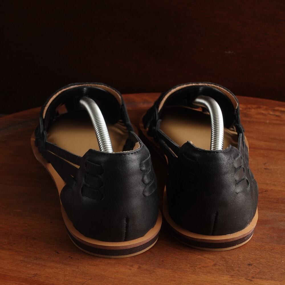 Quince Black Woven Leather Slip-On Flats - Picture 6 of 13